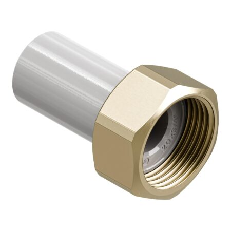 Пластмассовый штуцер с перекидной гайкой 20×3/4″ Wavin Ekoplastik SHM02025RCT (SHM02025XX)