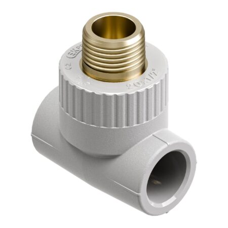 Тройник с металлической резьбой наружной 25×1/2″ Wavin Ekoplastik STKE02520RCT (STKE02520X)